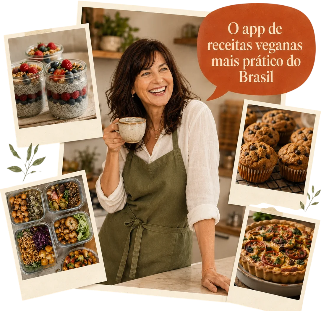Aplicativo Vegano com Sabor aberto no celular