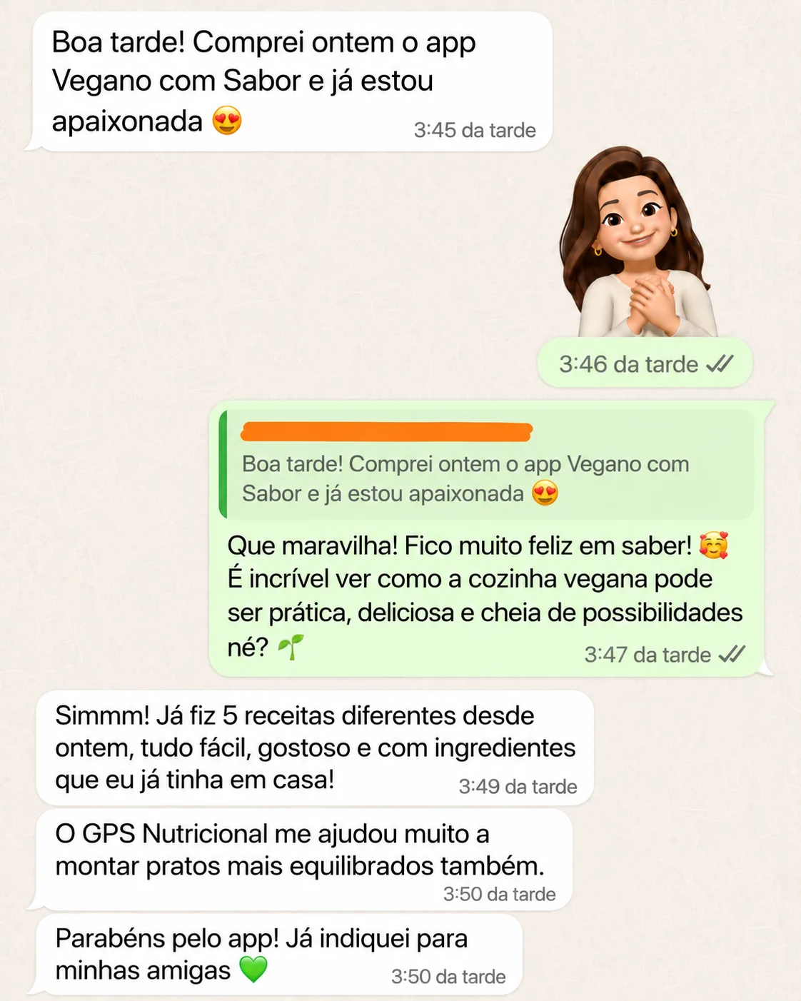 Print de depoimento real