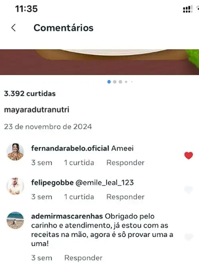 Print de depoimento real